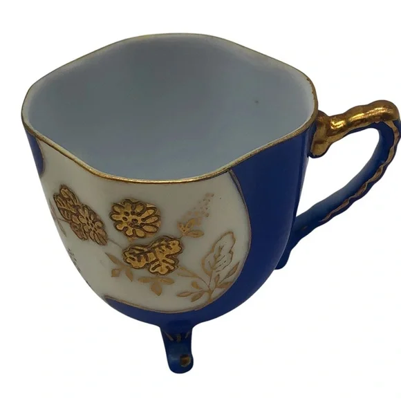 Japan demitasse Blue and Gold Floral Teacup Set - Picture 7 of 16